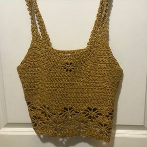 Crochet tank crop top